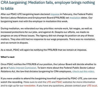 Mediation Update